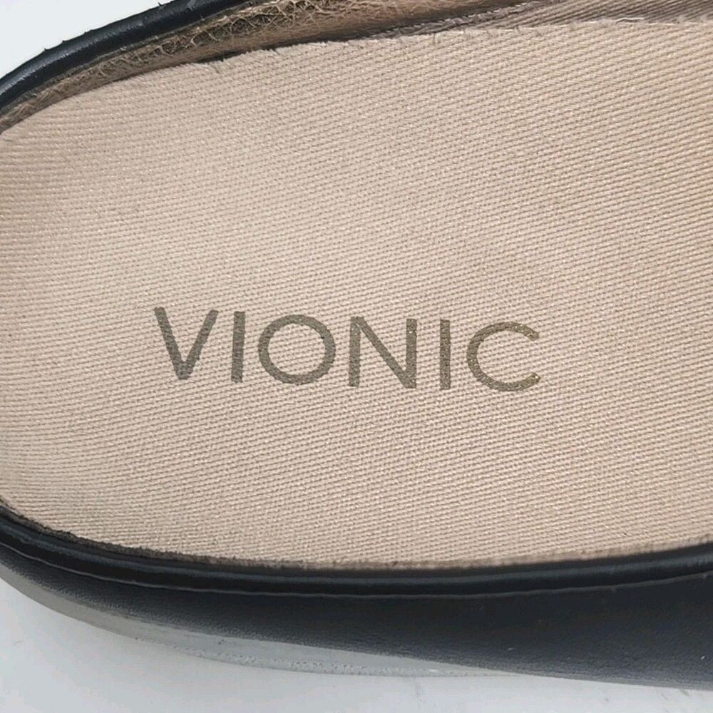 Vionic Shoe Dakota Mule Slip On Sneaker Womens Size 8.5 Black Leather Orthotic - Picture 10 of 12